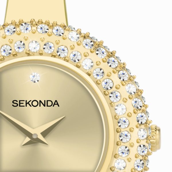 Radiance Ladies Watch  –  Gold Brass Case & Bracelet with Champagne Dial 4