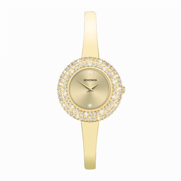 Radiance Ladies Watch  –  Gold Brass Case & Bracelet with Champagne Dial