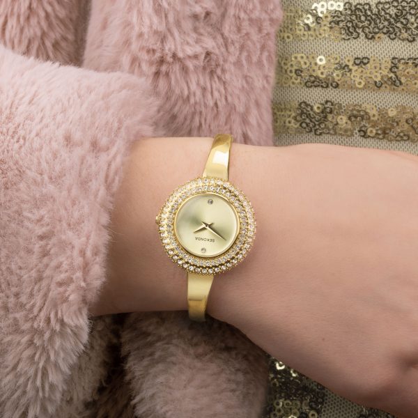 Radiance Ladies Watch  –  Gold Brass Case & Bracelet with Champagne Dial 3