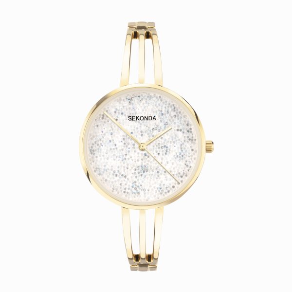 Stardust Ladies Watch  –  Gold Alloy Case & Bracelet with Silver Dial