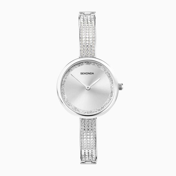 Aurora Ladies Watch  –  Silver Alloy Case & Bracelet with Silver Dial