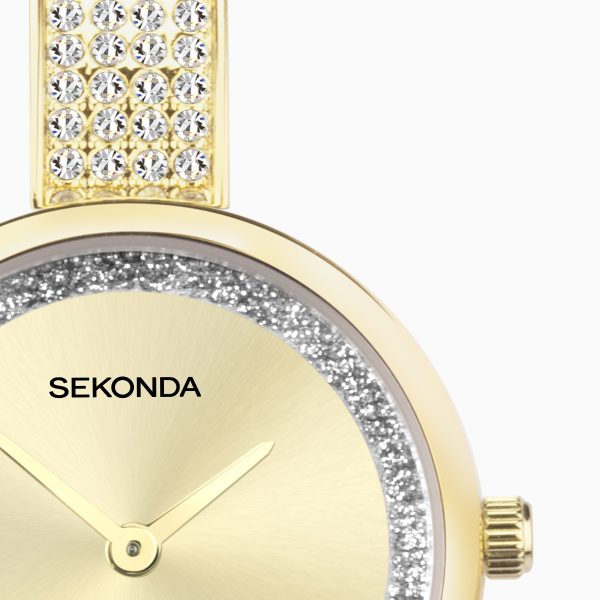 Aurora Ladies Watch  –  Gold Alloy Case & Bracelet with Champagne Dial 4