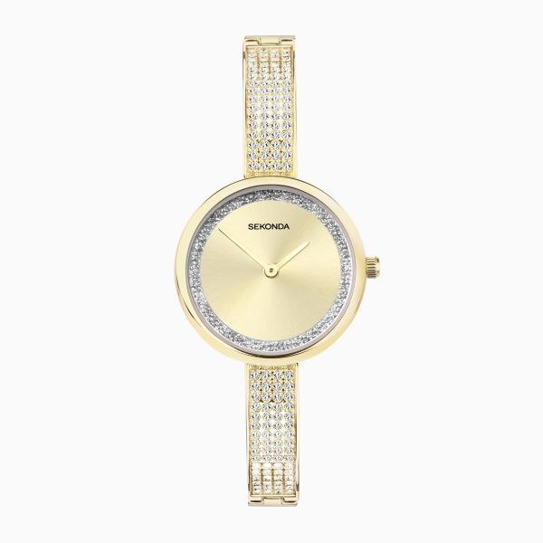 Aurora Ladies Watch  –  Gold Alloy Case & Bracelet with Champagne Dial