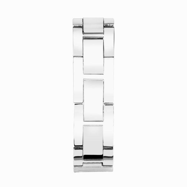 Crystal Ladies Watch  –  Silver Alloy Case & Bracelet with Silver Dial 2