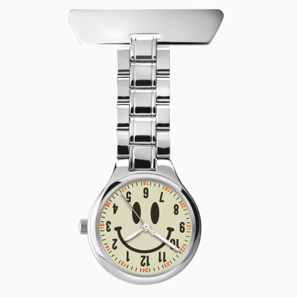 Fob Watch  –  Silver Case & Stainless Steel Fob with Cream Dial