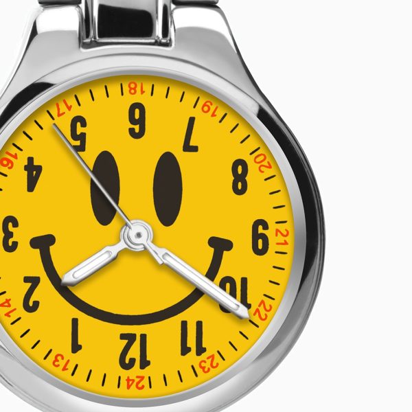 Fob Watch  –  Silver Case & Stainless Steel Fob with Yellow Dial 2