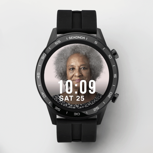 Active Smart Watch  –  Black Case & Black Silicone Strap 2
