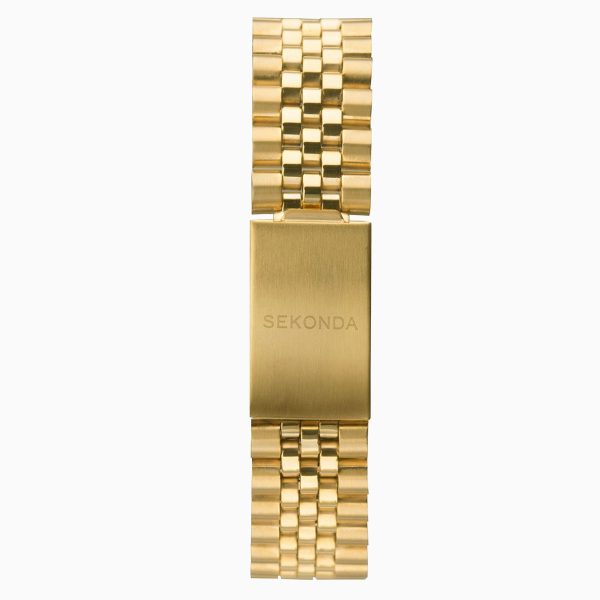 King Men’s Watch  –  Gold Case & Stainless Steel Bracelet with Black Dial 3