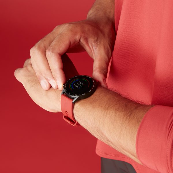 Active Smart Watch  –  Black Case & Red Silicone Strap 9