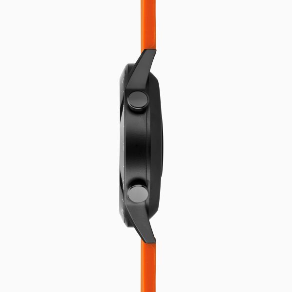 Active Smart Watch  –  Black Case & Orange Silicone Strap 3