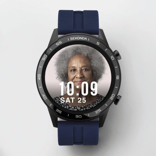 Active Smart Watch  –  Black Case & Blue Silicone Strap 4