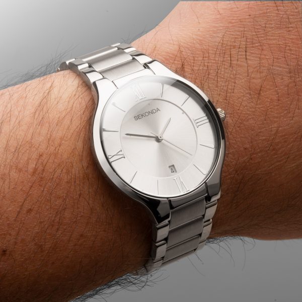 Wilson Men’s Watch  –  Silver Case & Stainless Steel Bracelet with Silver White Dial 5
