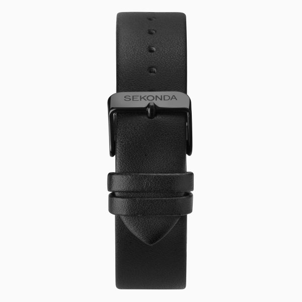 Nordic Men’s Watch  –  Black Case & Leather Strap with Black Dial 4