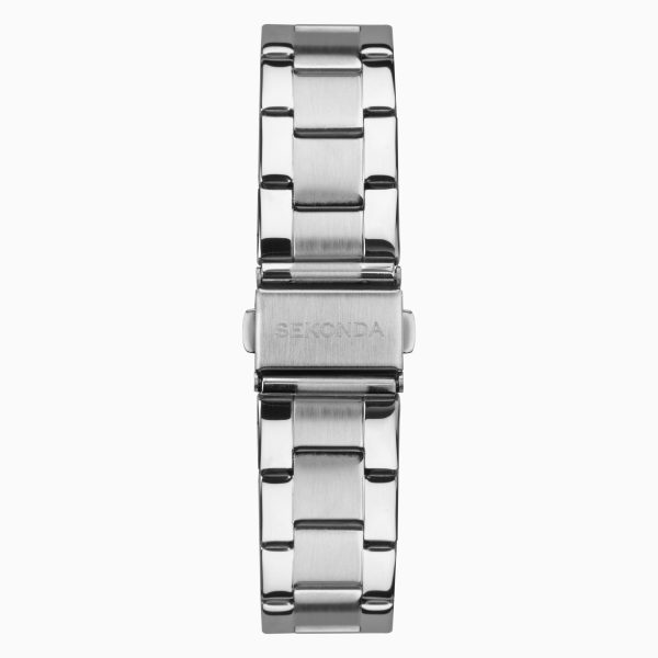 Taylor Men’s Watch  –  Silver Case & Stainless Steel Bracelet with Black Dial 3