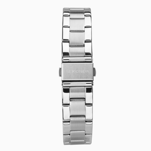 Taylor Men’s Watch  –  Silver Case & Stainless Steel Bracelet with Silver White Dial 3