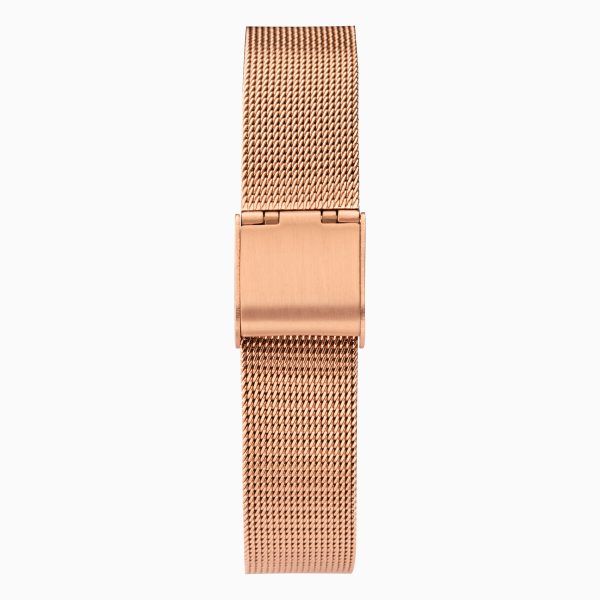Ladies Watch  –  Rose Gold Case & Stainless Steel Mesh Bracelet with Rose Gold Dial 3