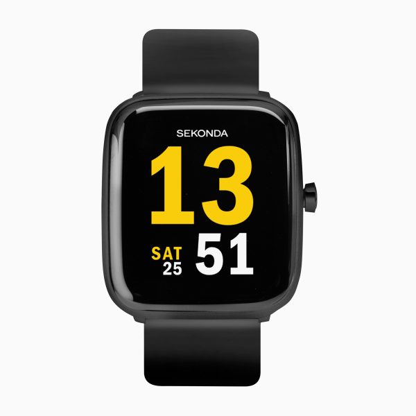 Motion Smart Watch  –  Black Case & Silicone Strap
