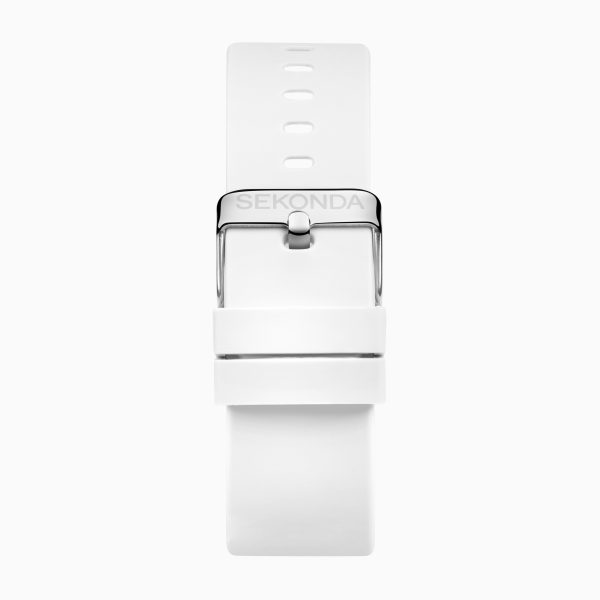 Motion Smart Watch  –  Silver Case & White Silicone Strap 4