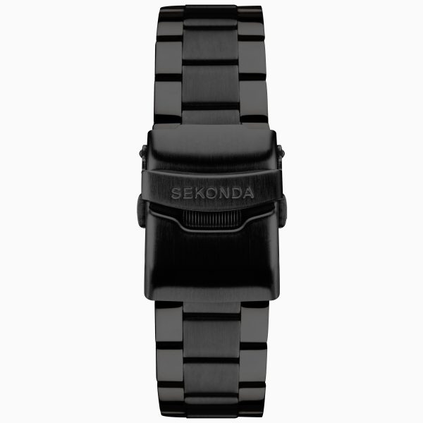 Velocity Chronograph Men’s Watch  –  Black Case & Black Stainless Steel Bracelet with Black Dial 3