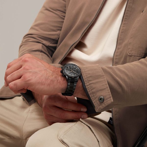 Velocity Chronograph Men’s Watch  –  Black Case & Black Stainless Steel Bracelet with Black Dial 5