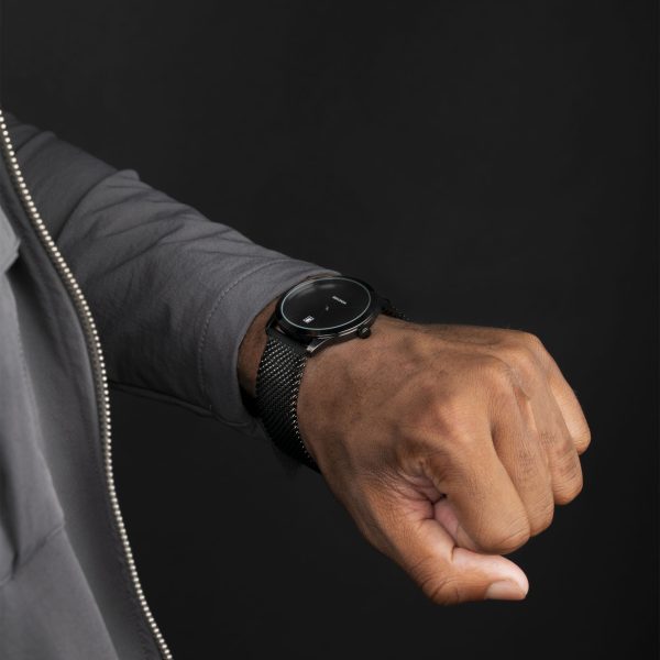 Minimal Men’s Watch  –  Black Case & Stainless Steel Mesh Bracelet with Black Dial 3
