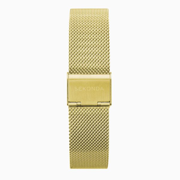 Nordic Men’s Watch  –  Gold Case & Gold Stainless Steel Mesh Bracelet with Black Dial 2
