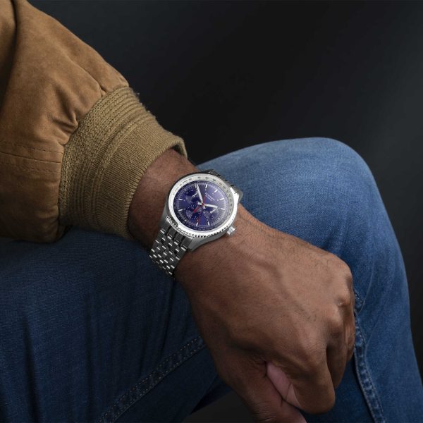 Maverick Men’s Watch  –  Silver Case & Silver Stainless Steel Bracelet with Blue Dial 3