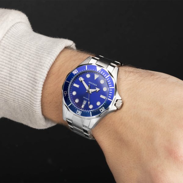 Hudson Men’s Watch  –  Stainless Steel Case & Bracelet with Blue Dial 3