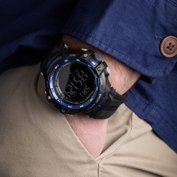 Crossfell Digital Men’s Watch  –  Black Plastic Case & Strap with Black LCD Display 4
