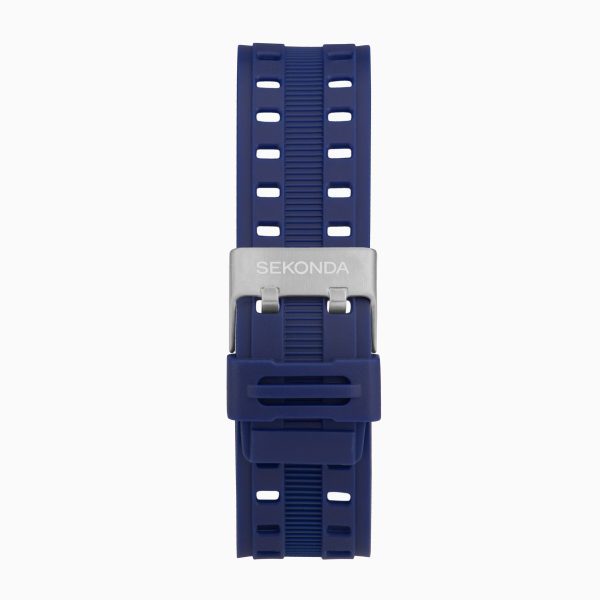 Crossfell Digital Men’s Watch  –  Black Plastic Case & Blue Strap with Black LCD Display 2
