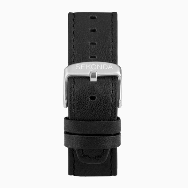 Active Plus Smart Watch  –  Silver Alloy Case & Black Leather Strap 3
