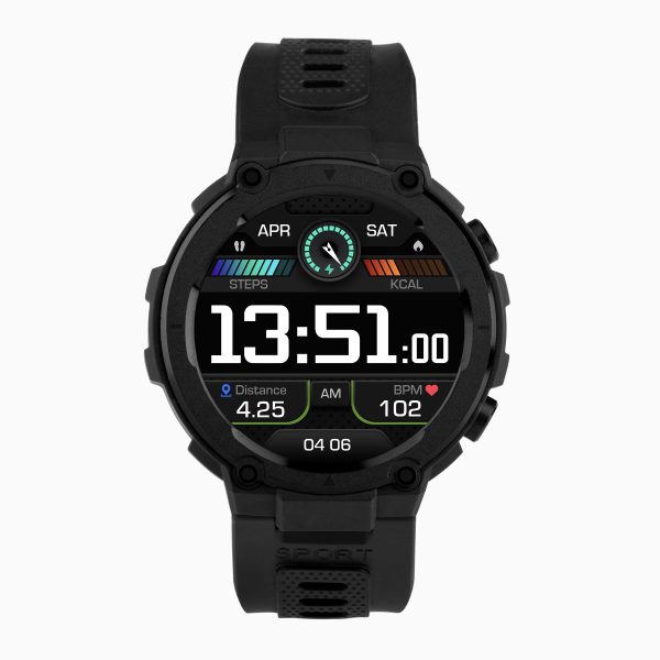 Alpine GPS Smart Watch  –  Black Plastic Case & Strap