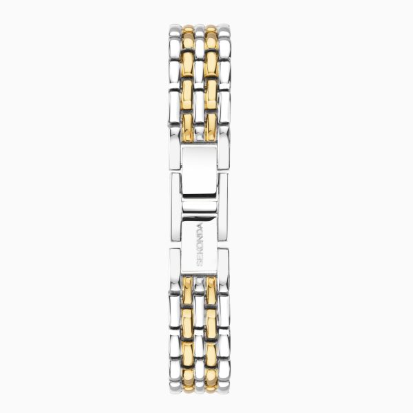 Monica Ladies Watch  –  Two Tone Case & Alloy Bracelet with White Dial 3