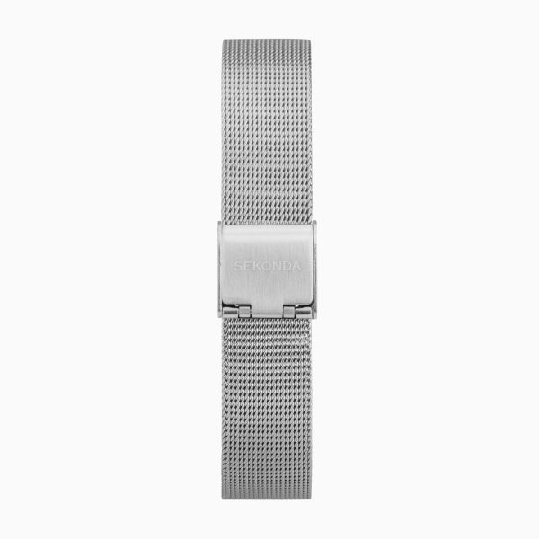 Curtis Ladies Watch  –  Silver Alloy Case & Stainless Steel Mesh Bracelet with White Dial 2