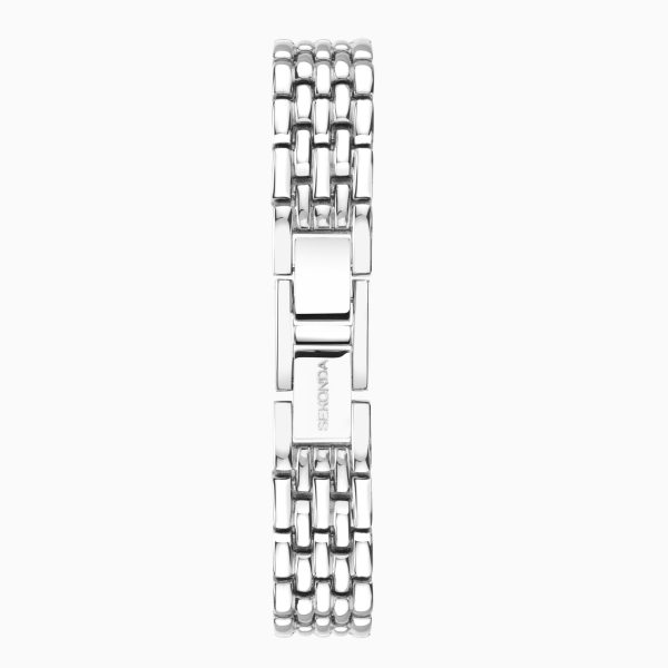 Monica Ladies Watch  –  Silver Alloy Case & Bracelet with White Dial 2