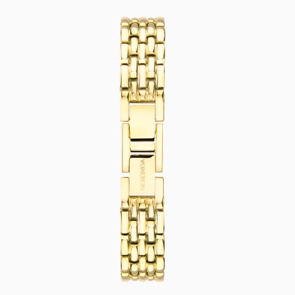 Monica Ladies Watch  –  Gold Alloy Case & Bracelet with White Dial 3