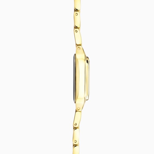 Monica Ladies Watch  –  Gold Alloy Case & Bracelet with White Dial 4