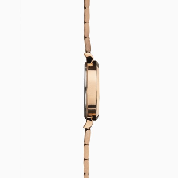 Minimal Ladies Watch  –  Rose Gold Case & Stainless Steel Bracelet with Grey Dial 3