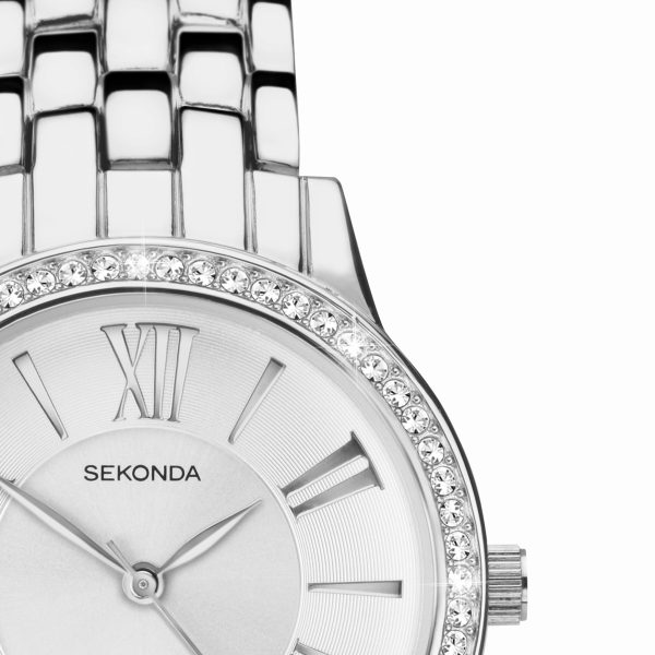 Charlotte Ladies Watch  –  Silver Case & Alloy Bracelet with Silver Dial 7