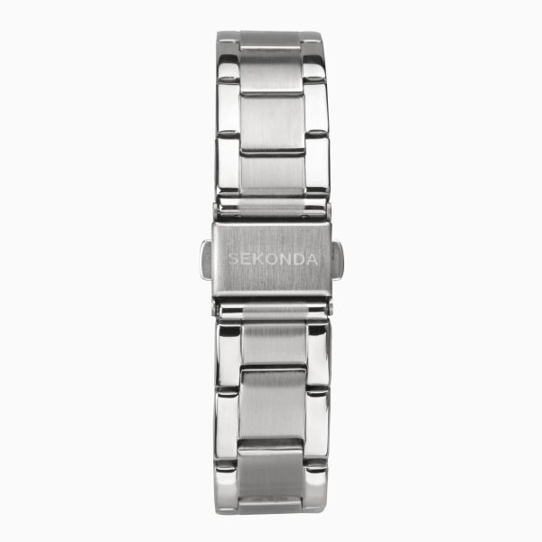 Taylor Ladies Watch  –  Silver Case & Stainless Steel Bracelet with Purple Dial 3