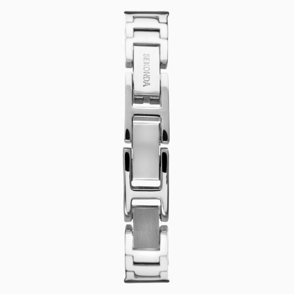 Pastel Rocks Ladies Watch  –  Silver Case & Brass Bracelet with Rose Dial 2