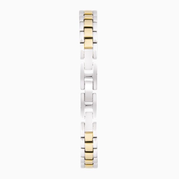 Cocktail Ladies Watch  –  Silver Case & Two Tone Bracelet with Champagne Dial 2