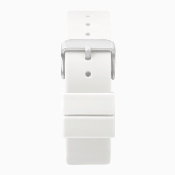 Palette Ladies Watch  –  Silver Case & White Silicone Strap with White Dial 3