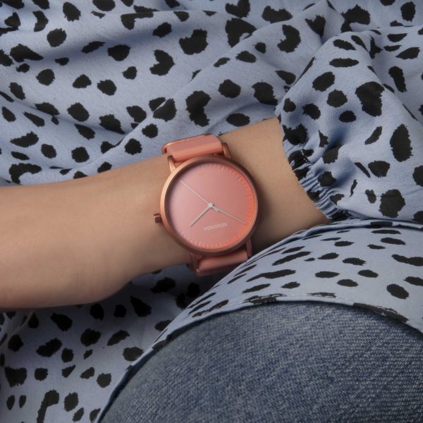 Palette Ladies Watch  –  Coral Case & Silicone Strap with Coral Dial 5