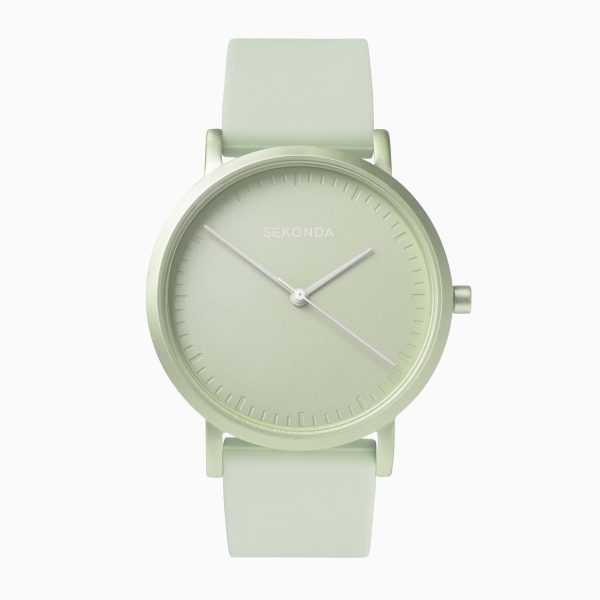 Palette Ladies Watch  –  Light Sage Case & Silicone Strap with Light Sage Dial