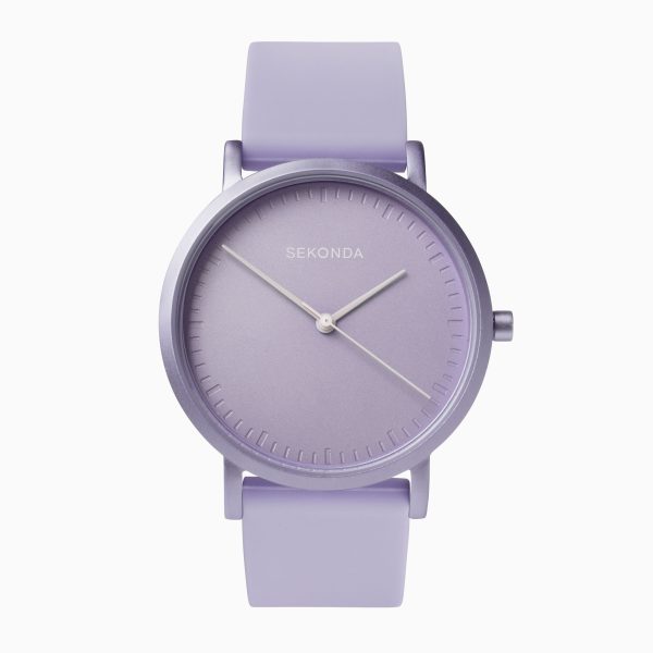 Palette Ladies Watch  –  Light Violet Case & Silicone Strap with Light Violet Dial