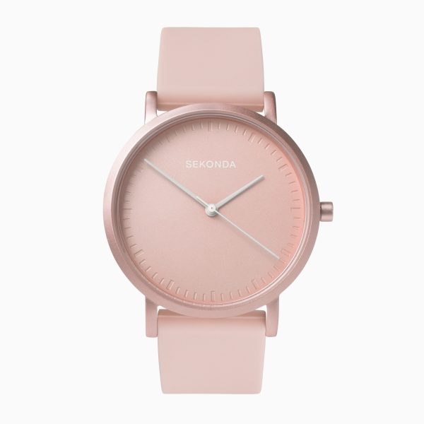 Palette Ladies Watch  –  Light Pink Case & Silicone Strap with Light Pink Dial