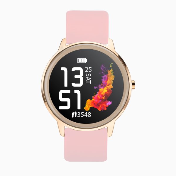 Flex Smart Watch  –  Rose Gold Case & Pink Silicone Strap