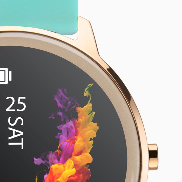 Flex Smart Watch  –  Rose Gold Case & Turquoise Silicone Strap 4