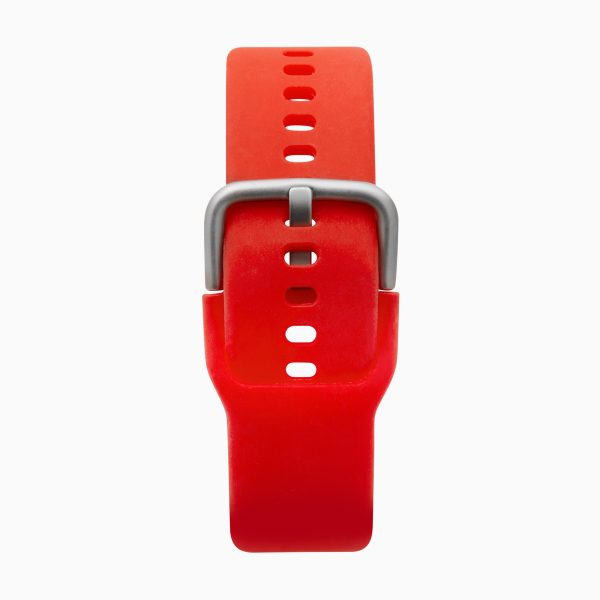 Flex Smart Watch  –  Silver Case & Red Silicone Strap 2